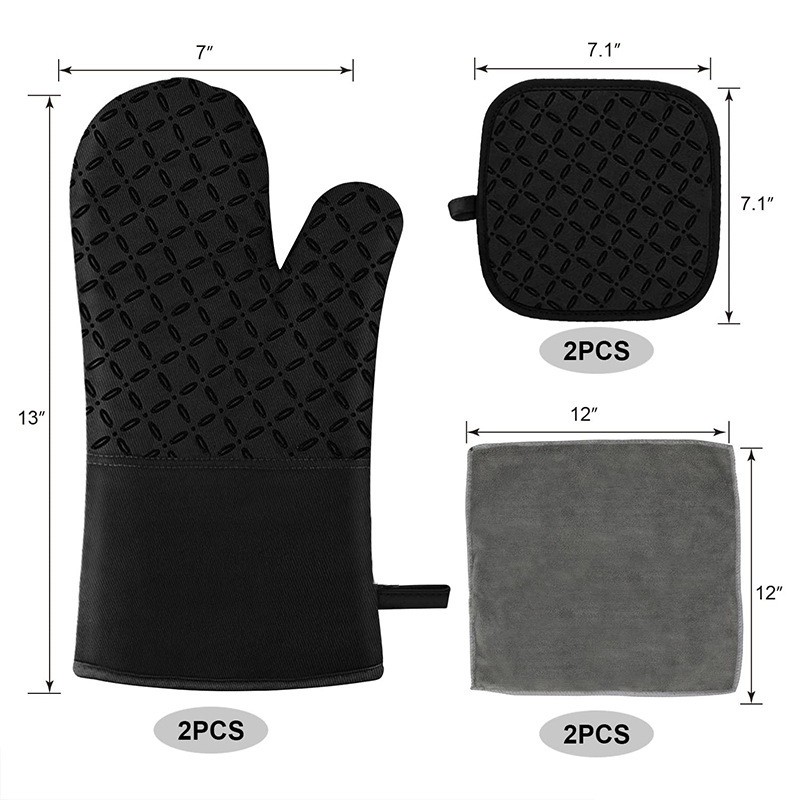 Oven Mitts and Pot Holders 6pcs Set 3