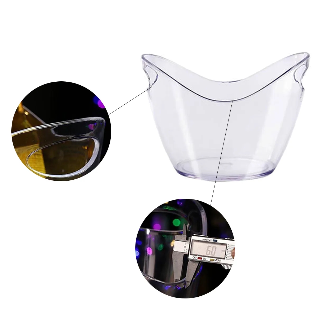 9L Clear Acrylic Ice Bucket with Handles 4