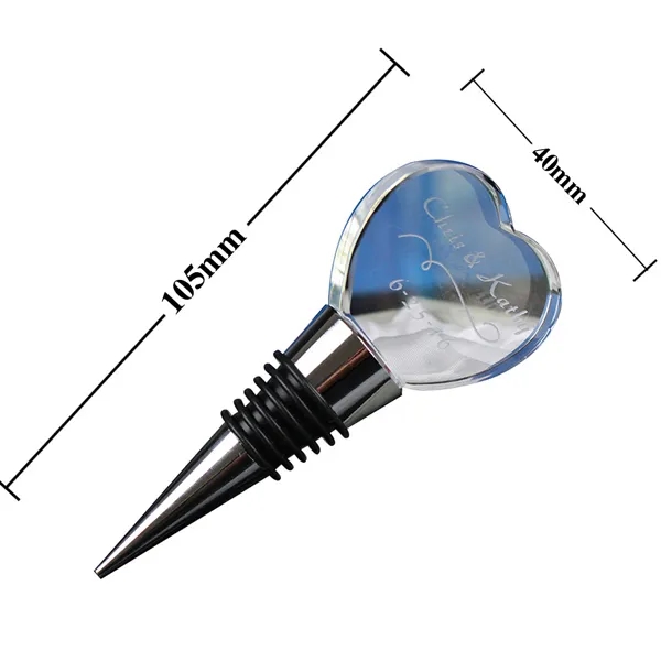 Personalized Crystal Heart Wine Stopper 1