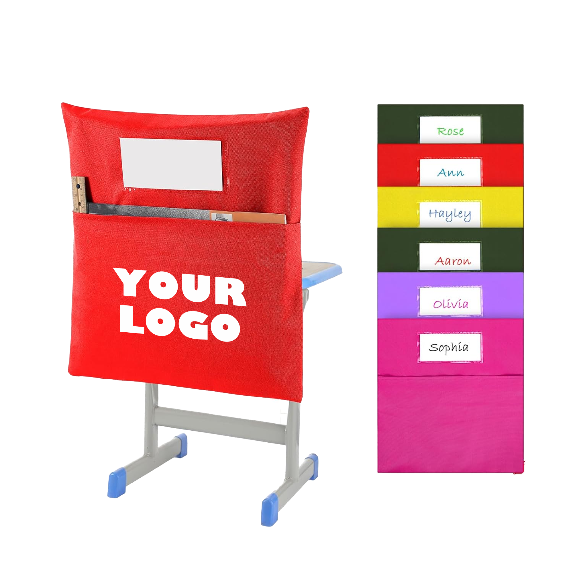 Chair Pockets for Classroom Seat with Name Tag 3