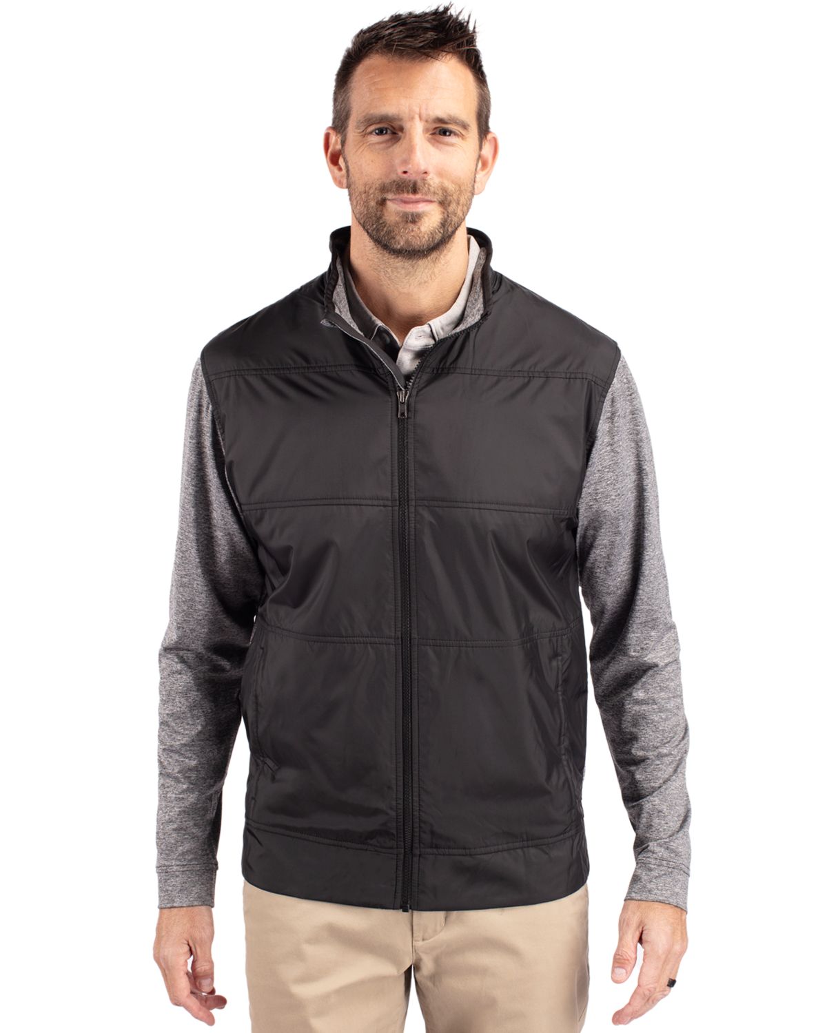 Stealth Hybrid Quilted Mens Full Zip Windbreaker Jacket