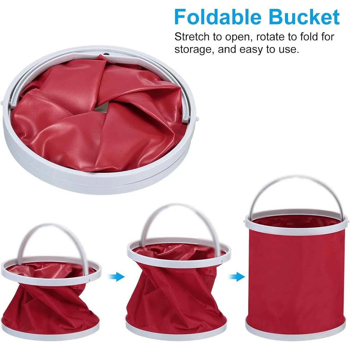 11L Large Portable Folding Water Bucket with Handle 4