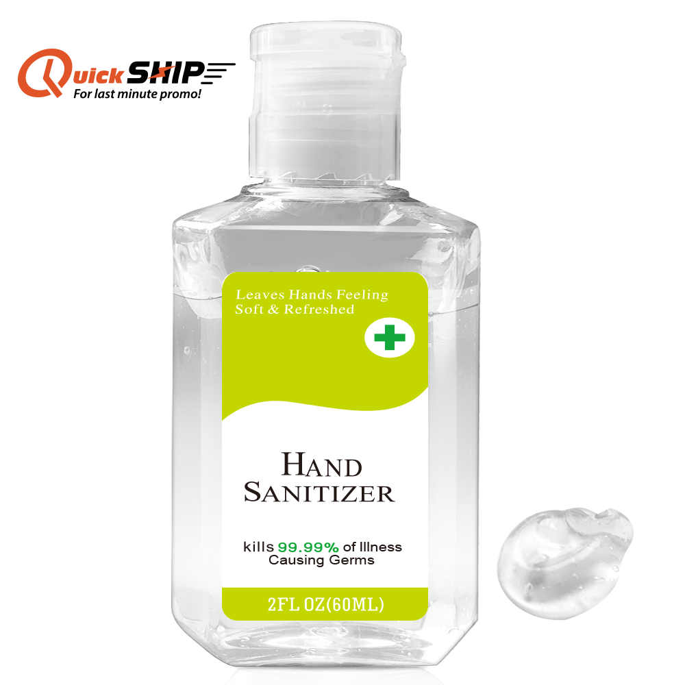 Quickship 2 oz Rectangle 75% Alcohol Hand Sanitizer 9