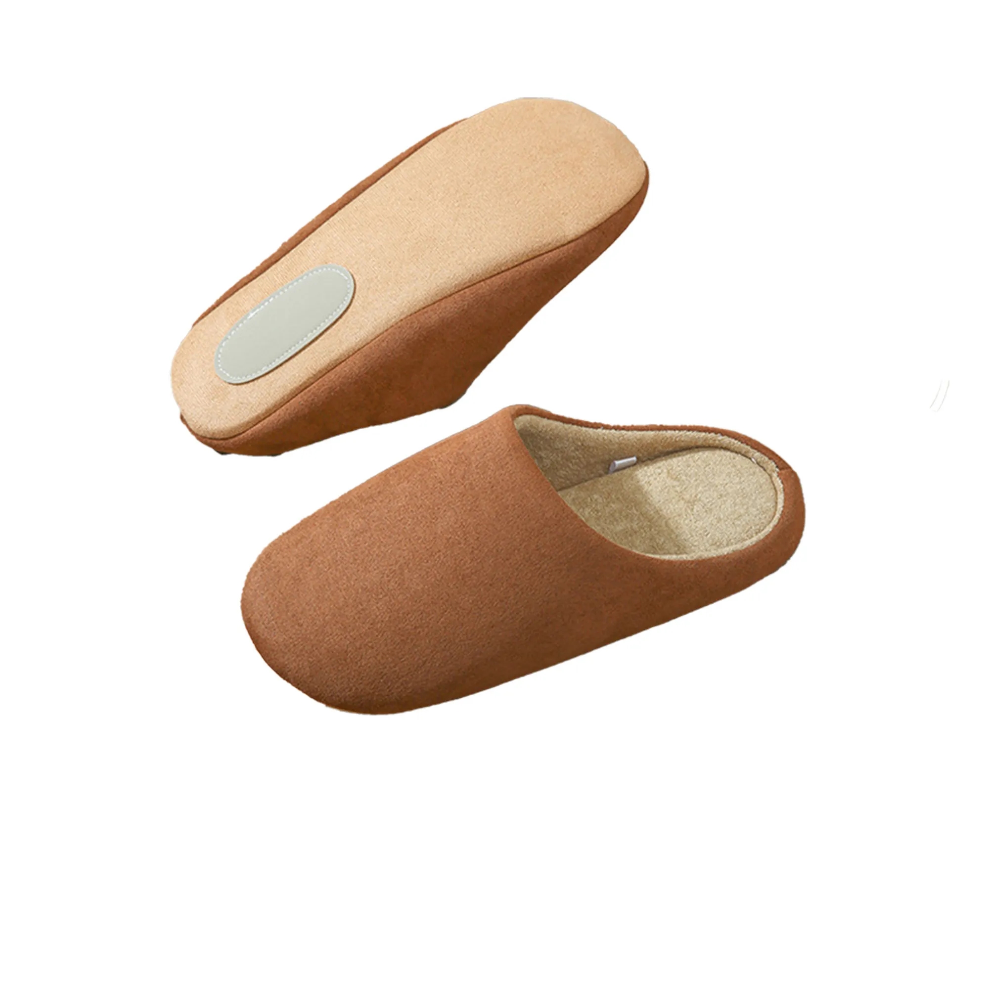 MOQ 30 Quiet Soft Bottom Plush Slippers Non-Slip Home 2