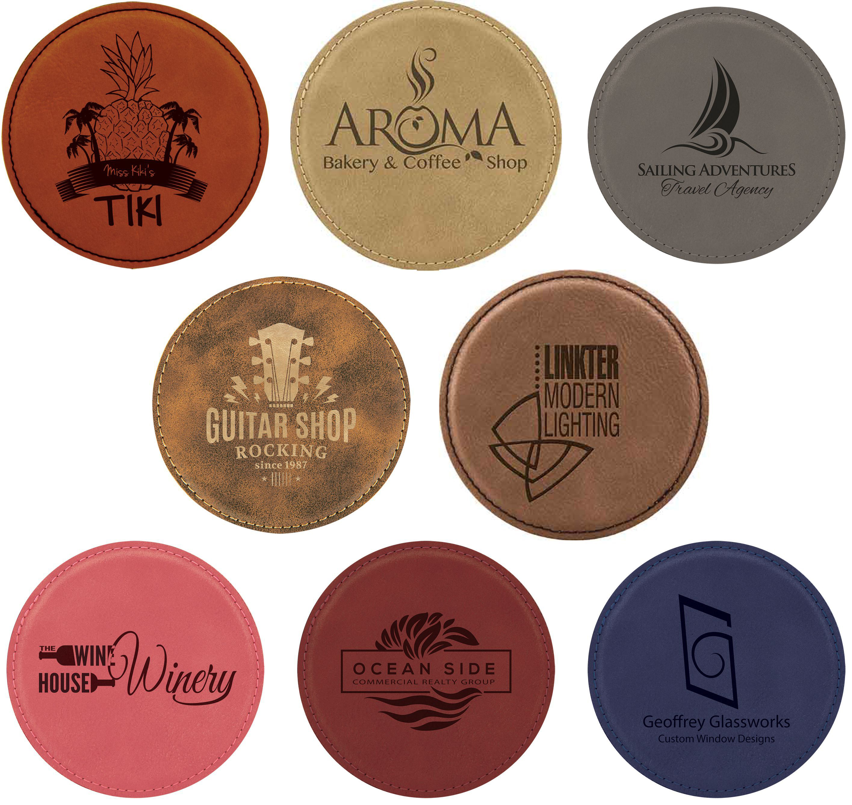 DEBOSSING & HOT STAMPINGGenuine Leather Circle Coaster 2