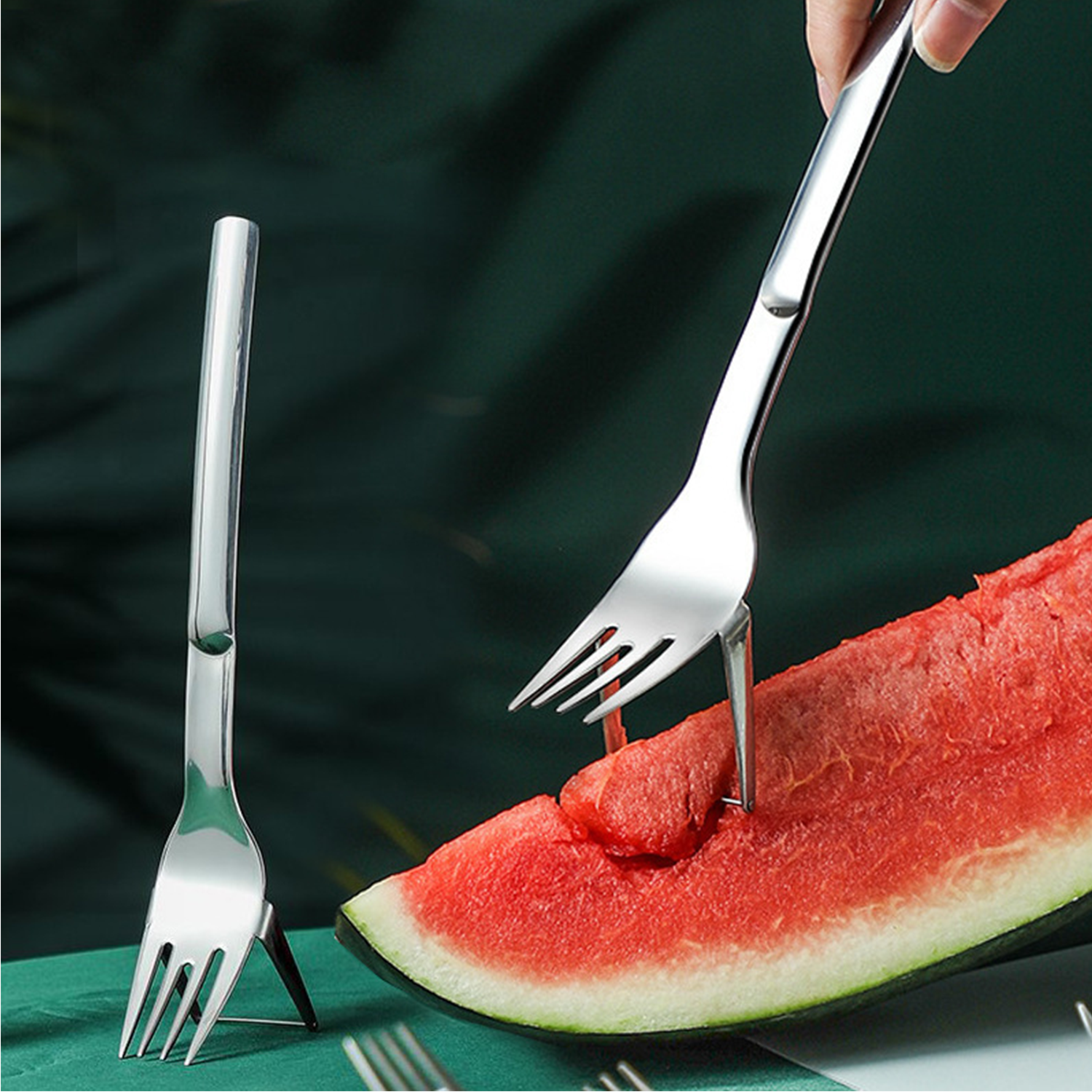 Stainless Steel Multifunctional 2-in-1 Watermelon Fork 4