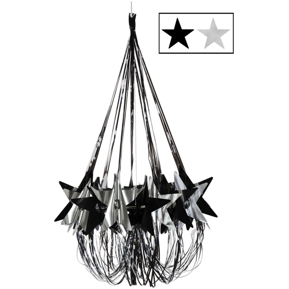 Star Chandeliers - Black & Silver 35" 2