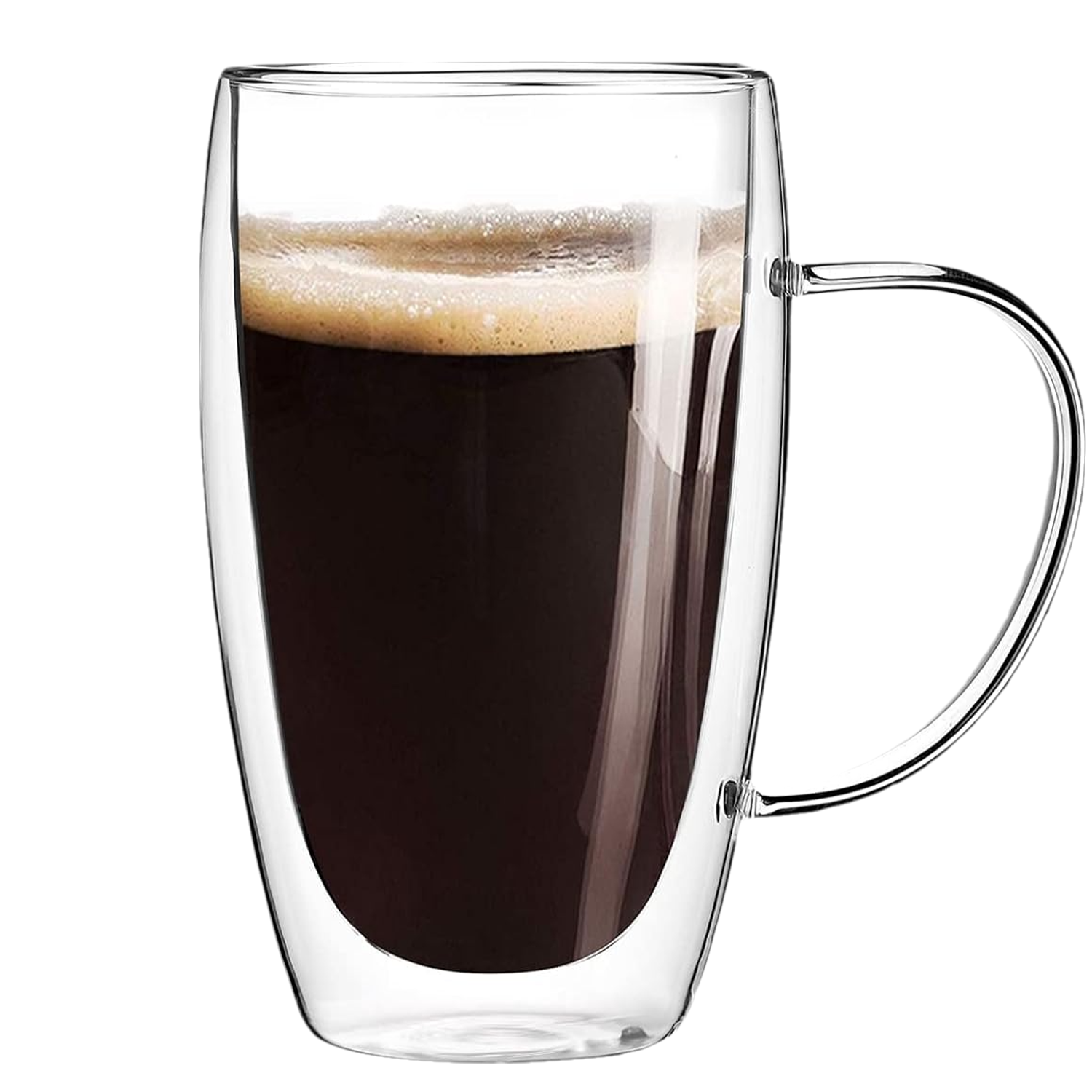 15oz Double Walled Glass Mugs w/ Handle 4