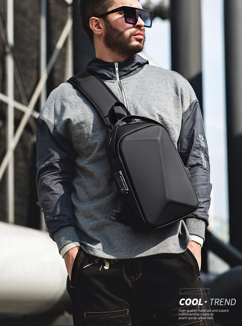 Anti Theft Hard Shell Crossbody Sling Bag with USB Port 7