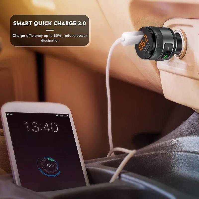 Wireless Bluetooth FM Radio Adapter For Car 3