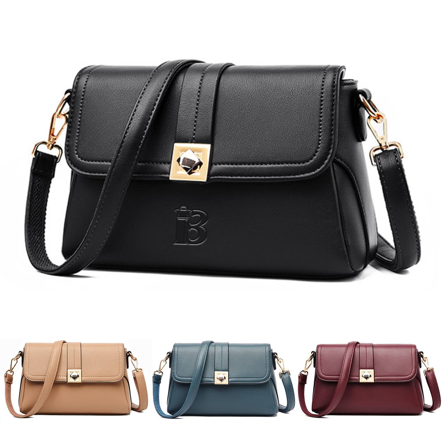 PU Leather Crossbody Tote Bag 2