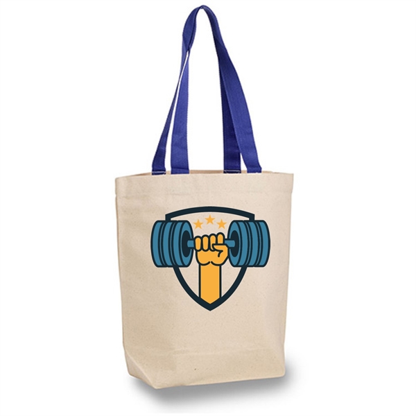 Sublimation 12 oz Poly Canvas Tote Bag - 15"W x 16" H x 4"G, custom tote bag with logo imprint 3