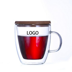 12oz Dual Layer Glass Coffee Mug 4