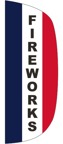 "FIREWORKS" 3' x 8' Message Flutter Flag 4