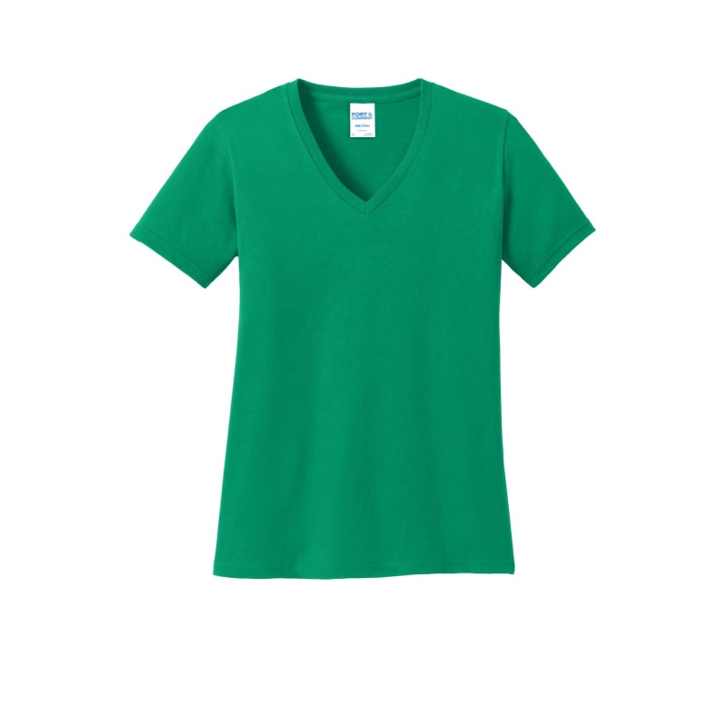 Port & Company Women's Core Cotton V-Neck Tee. 42
