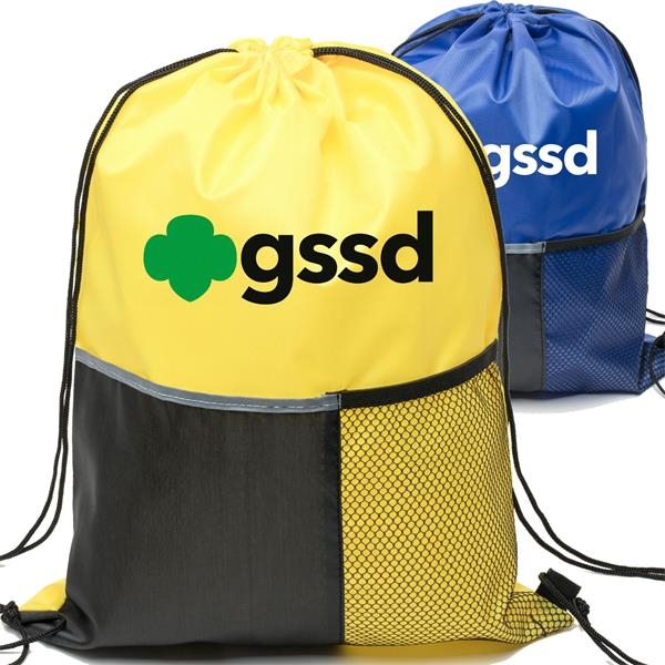 Drawstring Backpack Mesh Pocket Bag 2