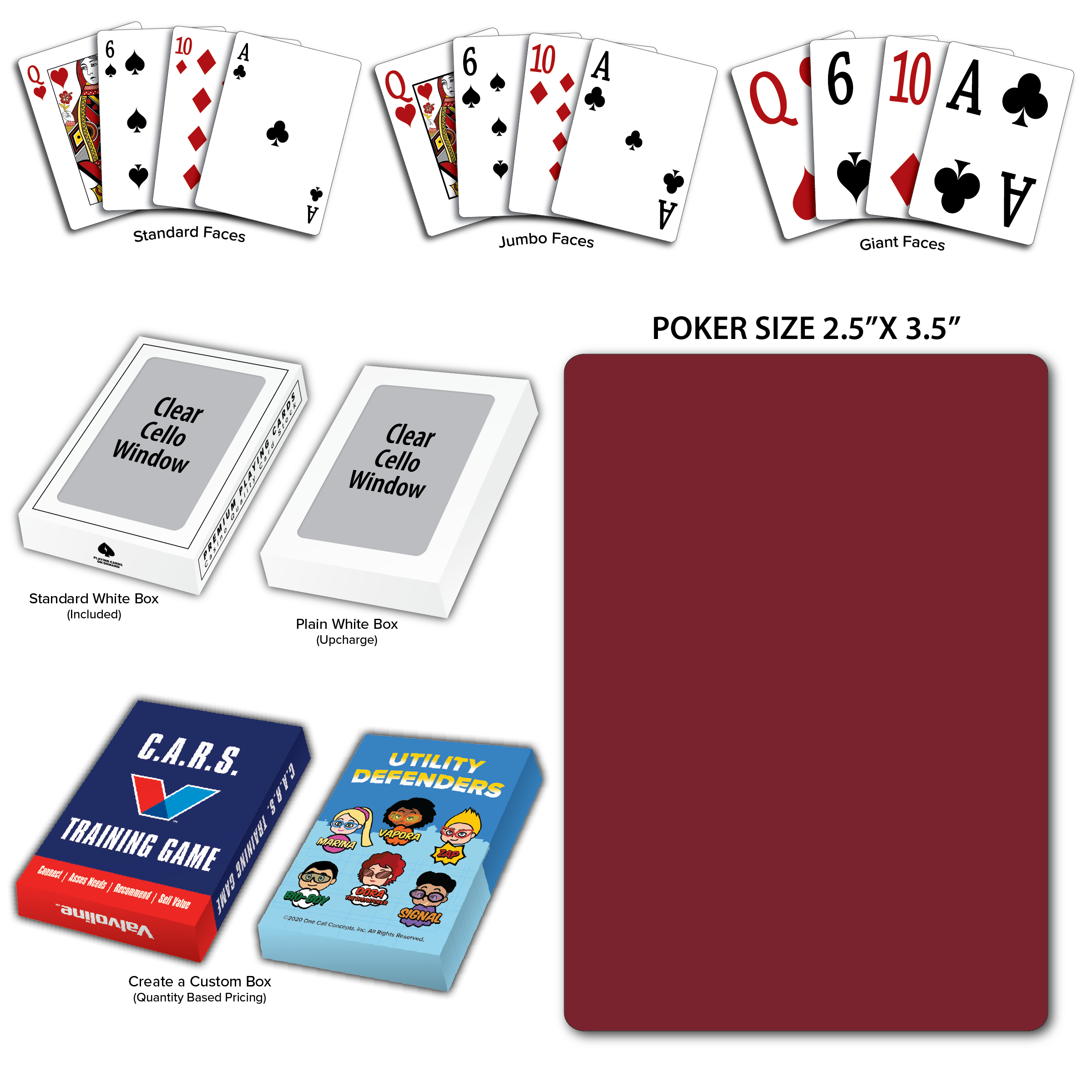 Solid Back Burgundy Poker Size Playing Cards 2