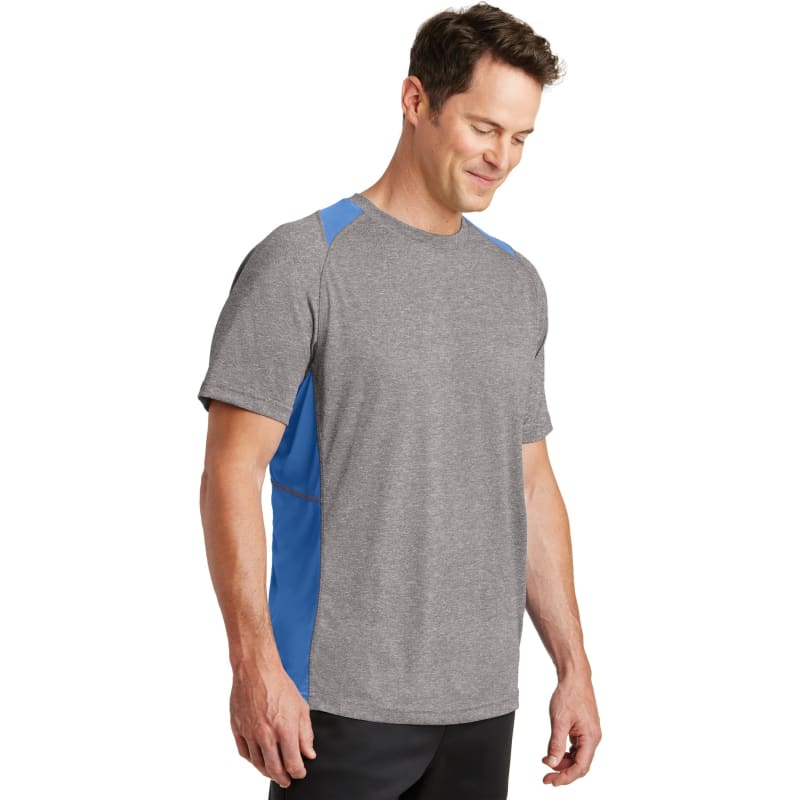 Sport-Tek Heather Colorblock Contender Tee. 46
