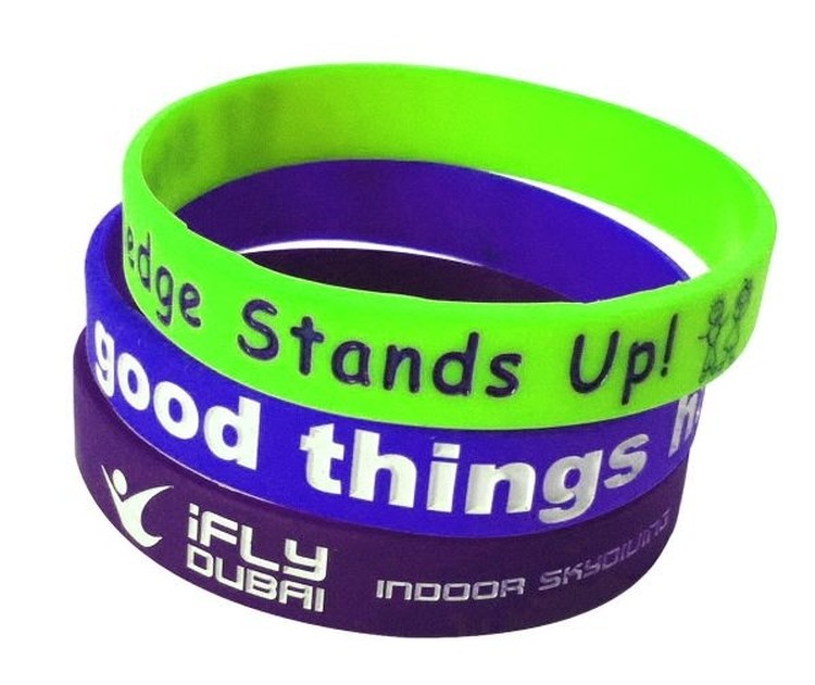 Debossed Silicone Wristband W/ Ink Fill 2