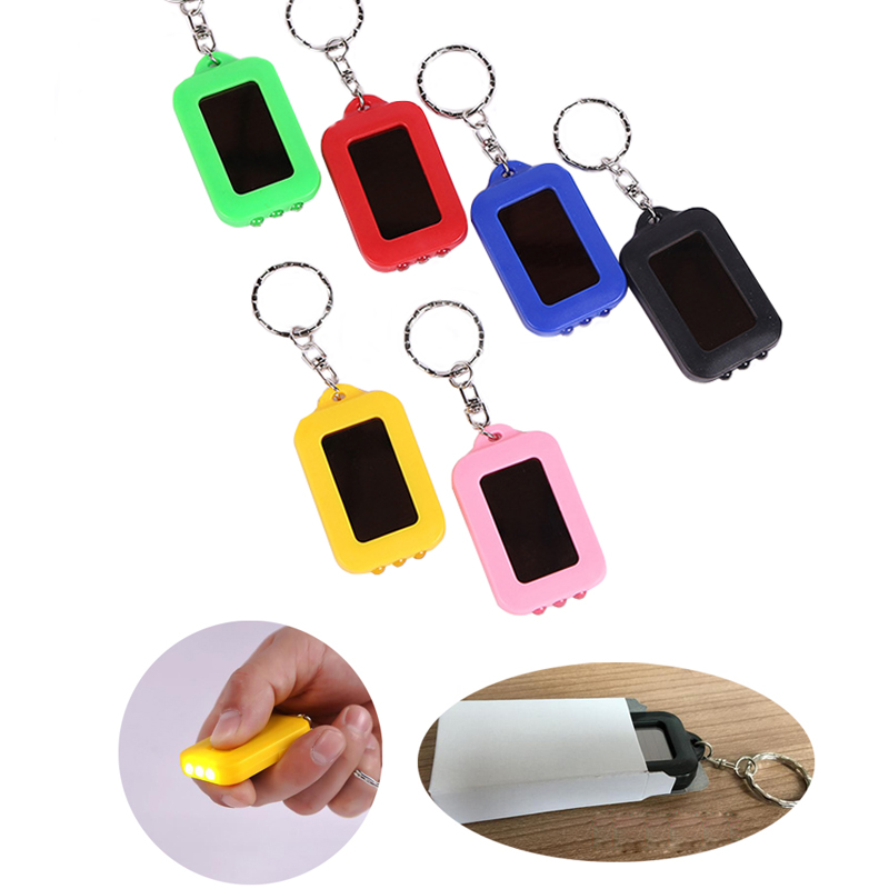 Solar-powered Mini LED Flashlight Keychain 1