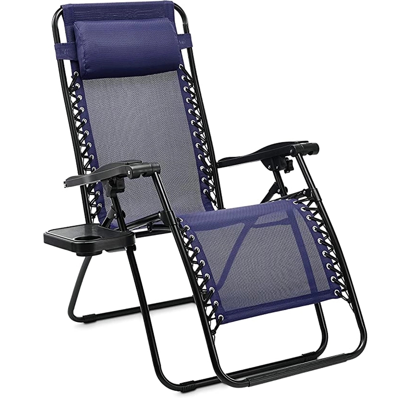 Adjustable Folding Lounge Chair With Table And Pillow 4