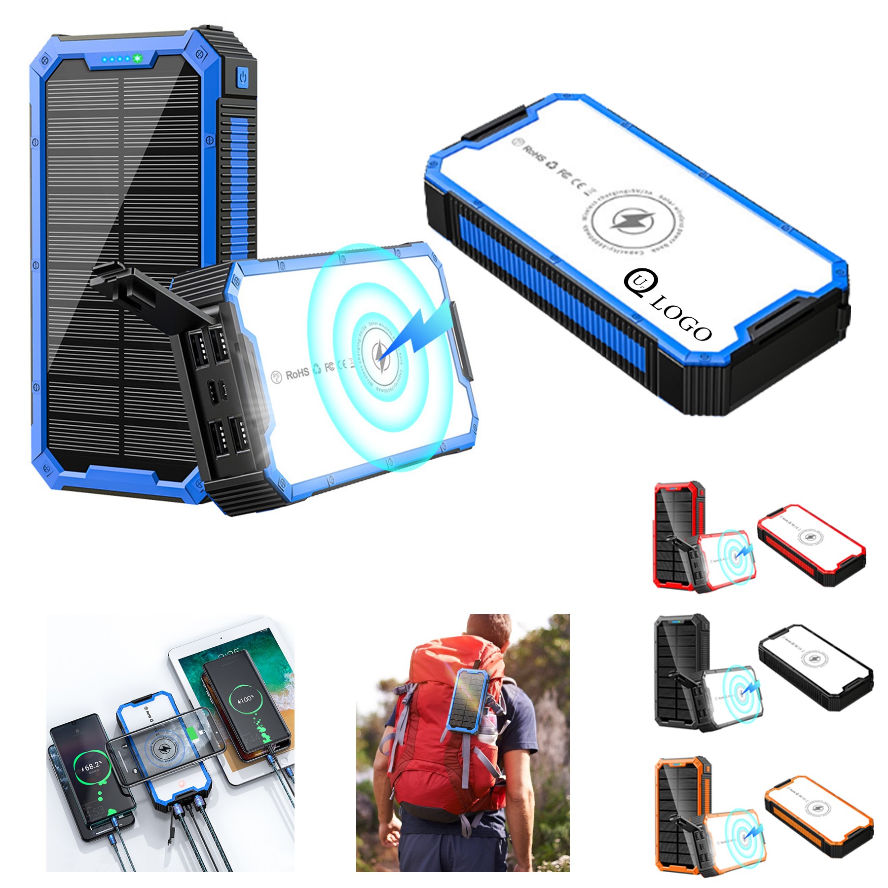20000Mah Solar Power Bank Flashlight