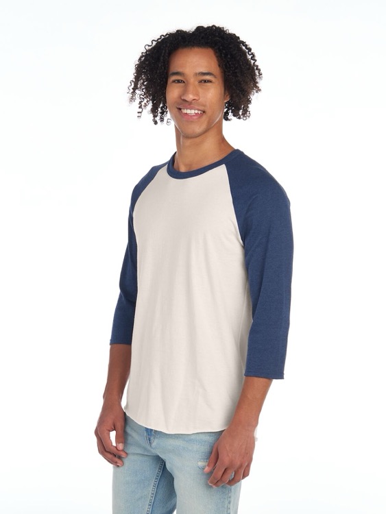 JERZEES Premium Blend Combed Ring-Spun Unisex ¾-Sleeve Raglan 18