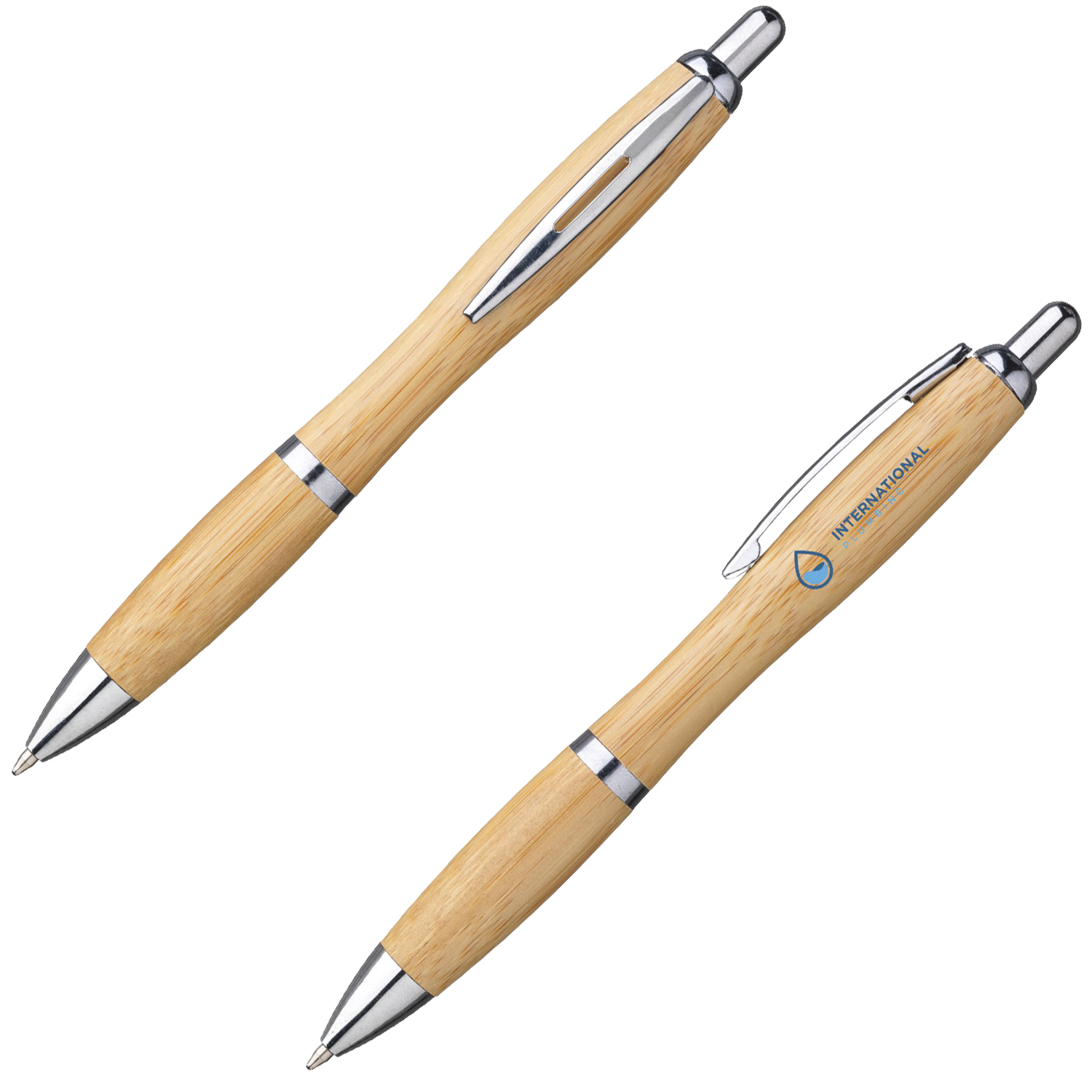 Bamboo-05 Retractable Eco-Friendly Pens with Chrome Trims 2