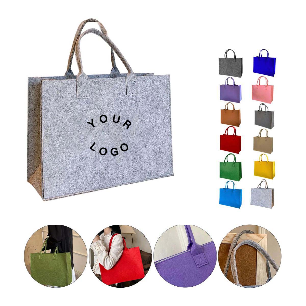 Eco Friendly Felt Bag for Work Travel Shopping 1