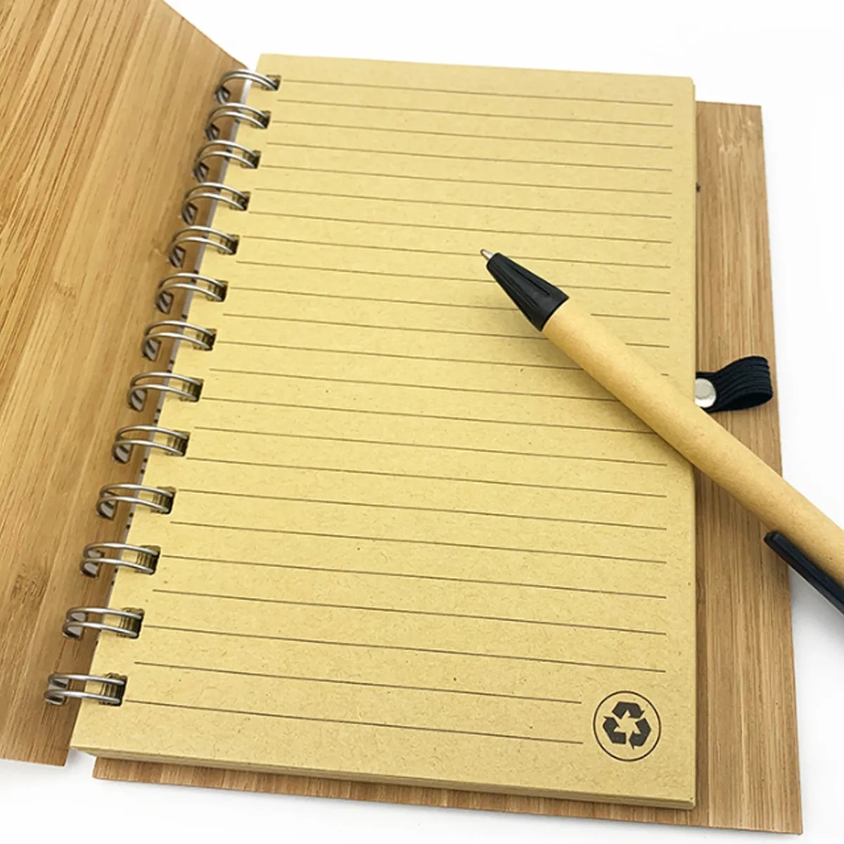 A5 Eco-Friendly Bamboo Notebook With Spiral Binding & Pen 1