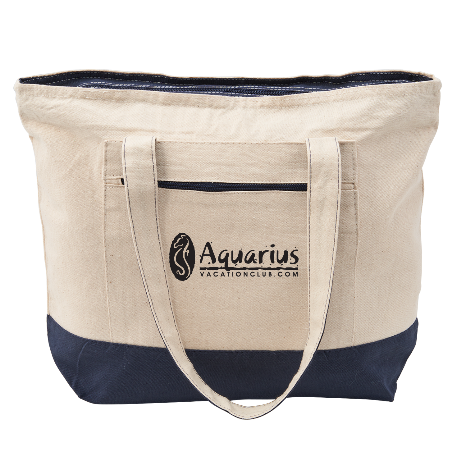 12 Oz. Cotton Canvas Zippered Tote Bag