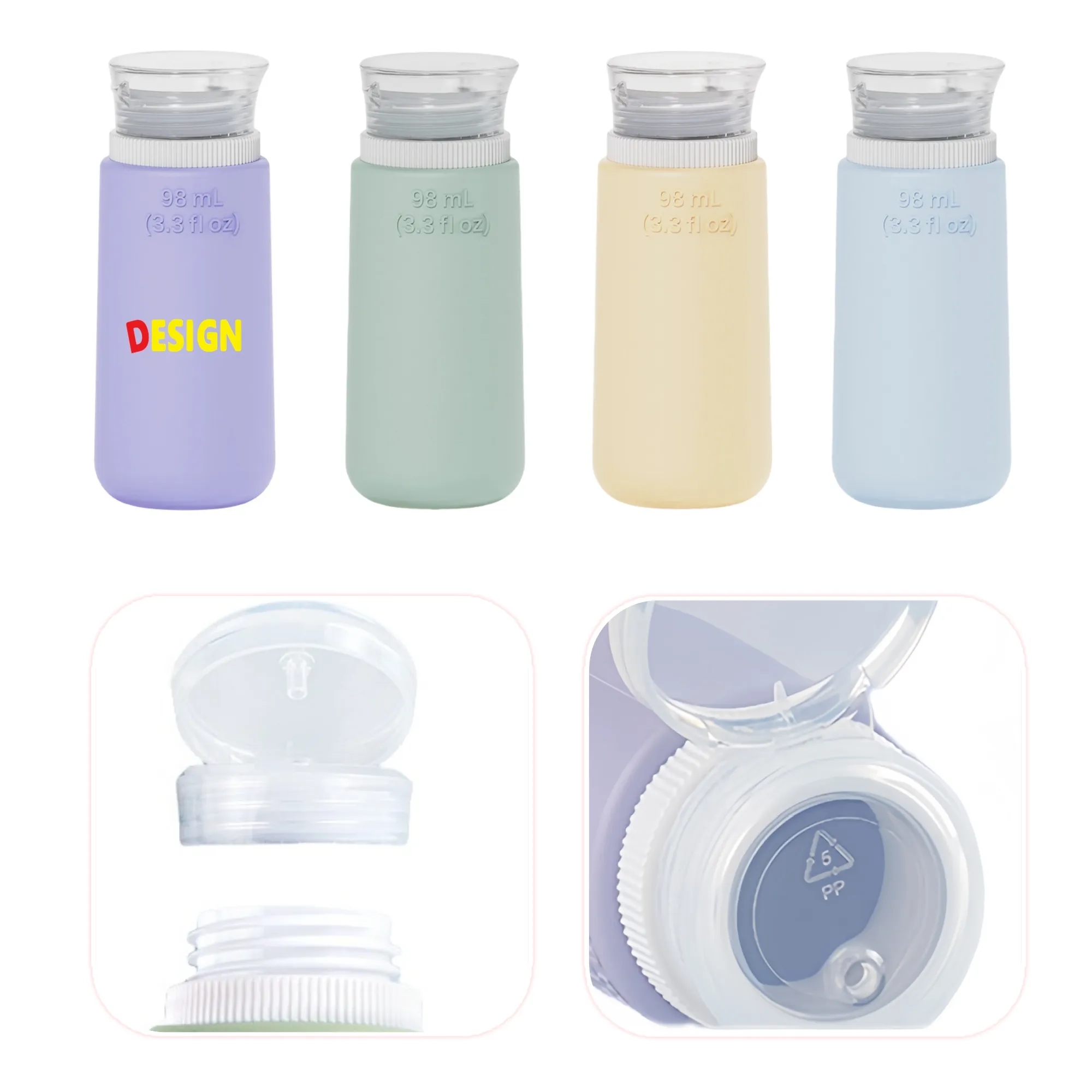 3oz Silicone Toiletries Travel Bottle