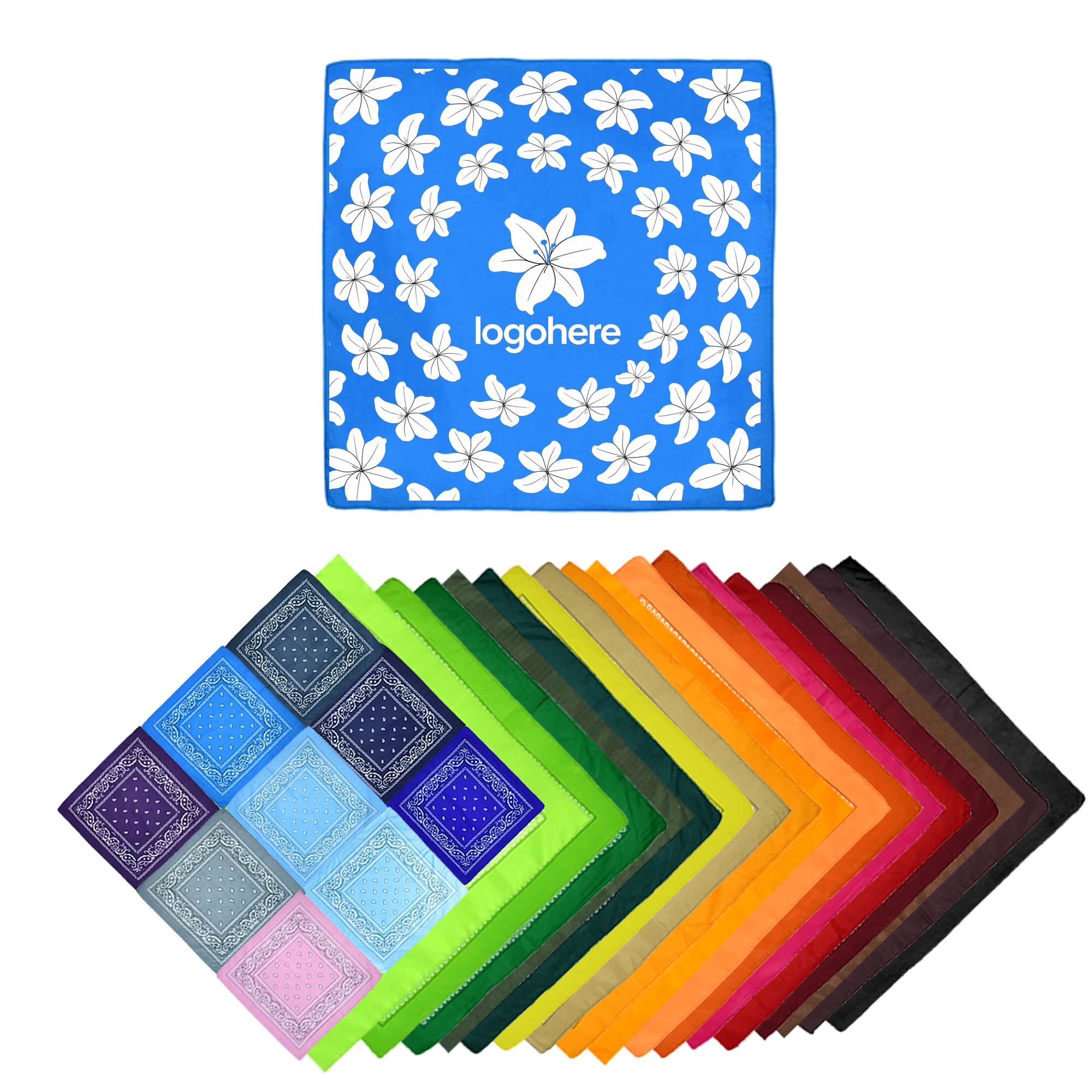 MOQ 100 pcs Custom Cotton Bandana Head Scarf 2