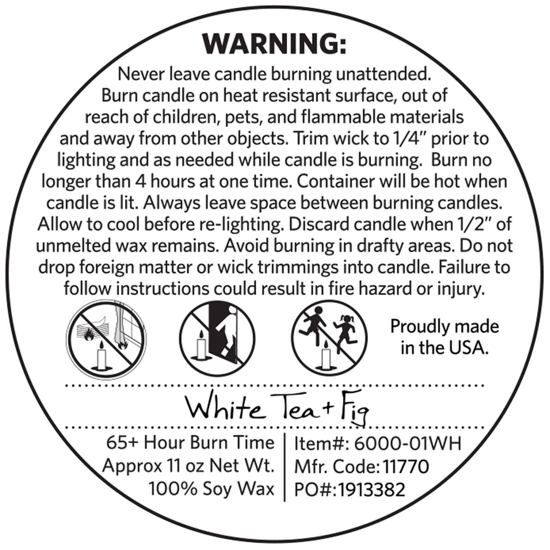 White Tea and Fig 11 oz Glass Jar Candle 10