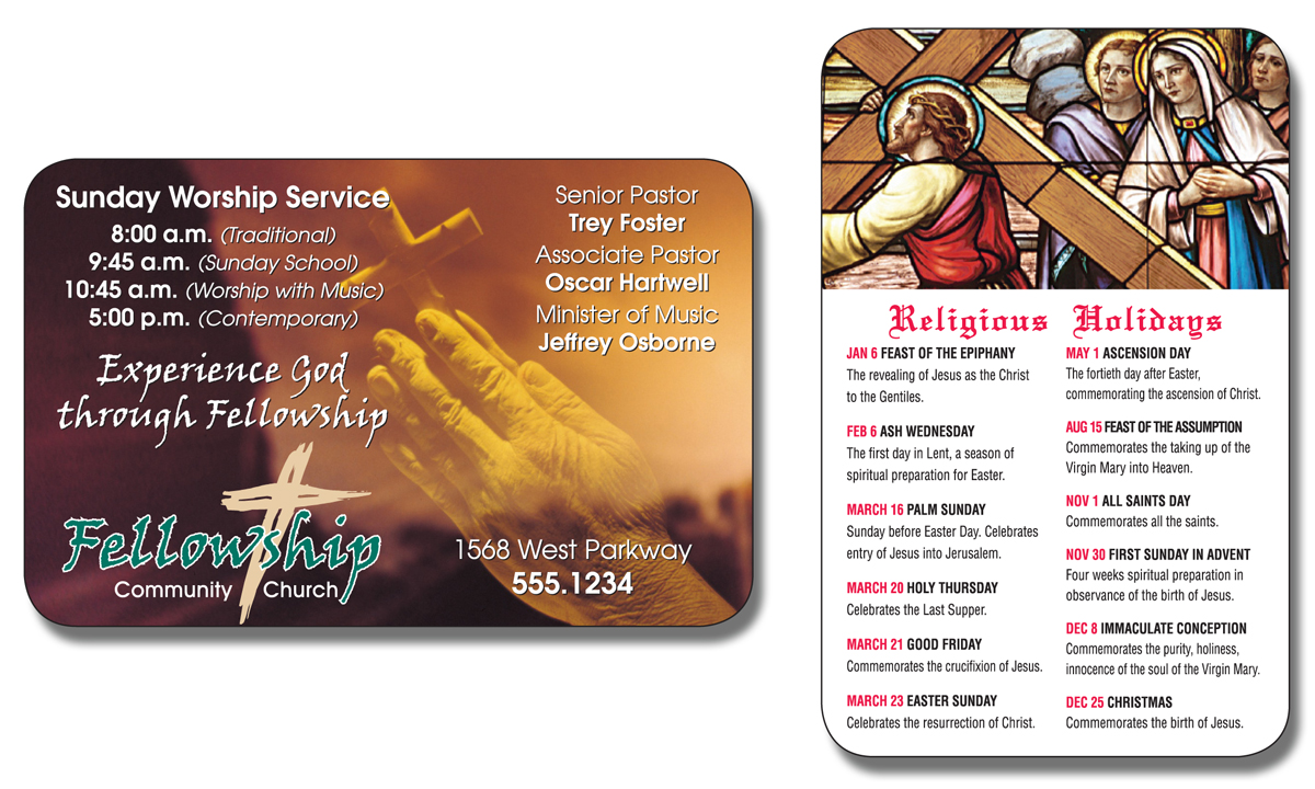 Religious Laminated Wallet Card - 3.5x2.25 (2-Sided) - 14 pt. 2