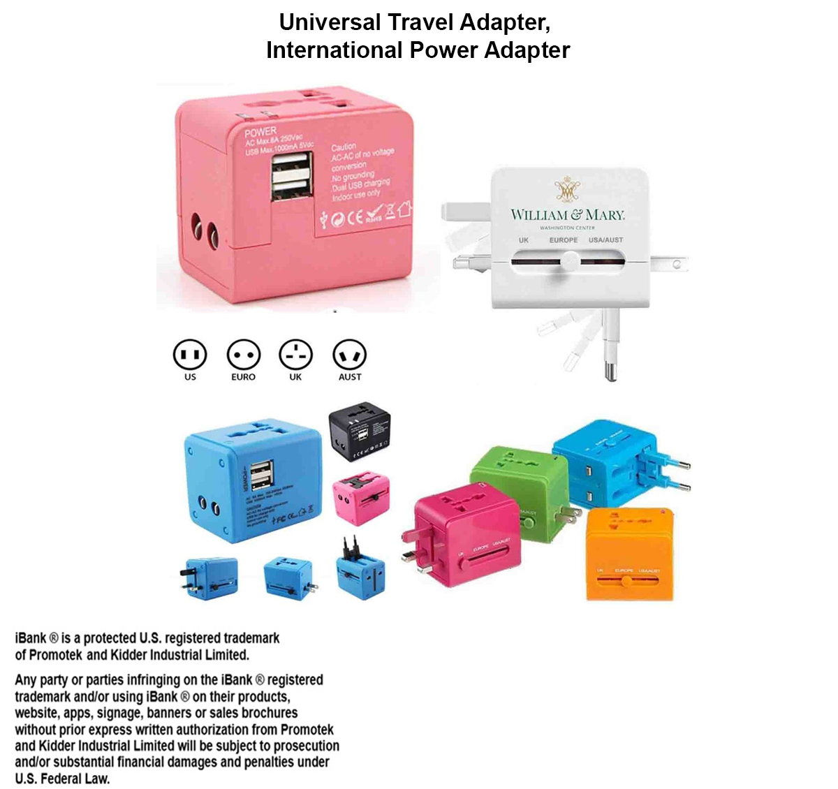 iBank ® Universal Travel Adapter, International Power Adapter 2