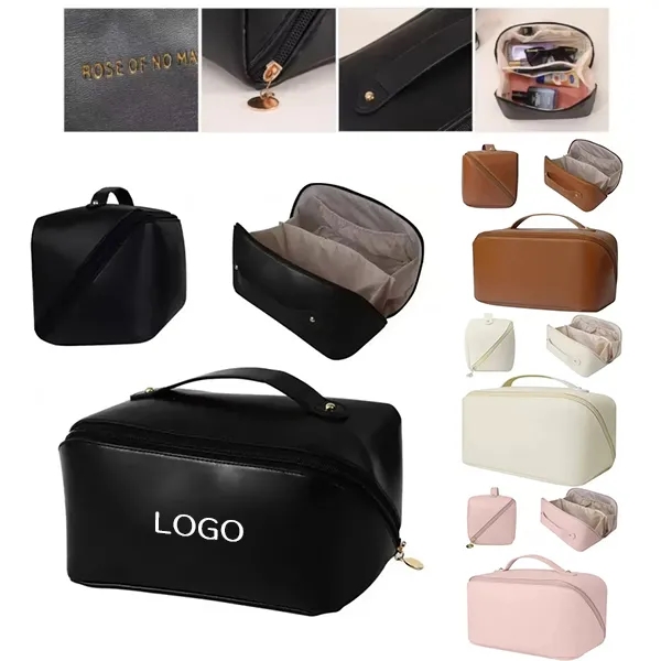 High-Capacity PU Makeup Bag 4