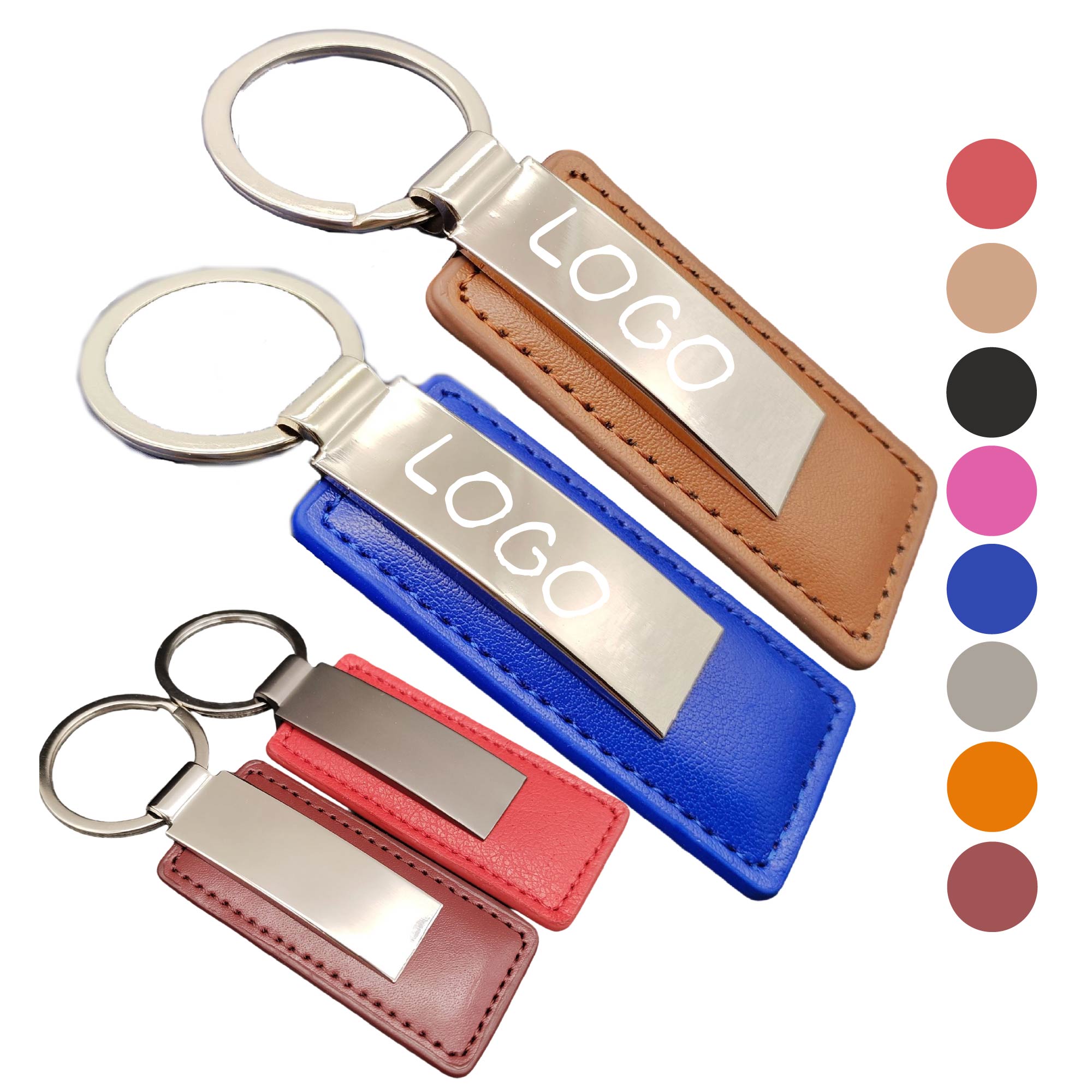 Metal Leather Car Key Chain 2