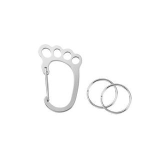 Footprint Shaped Key Holder Carabiners 1