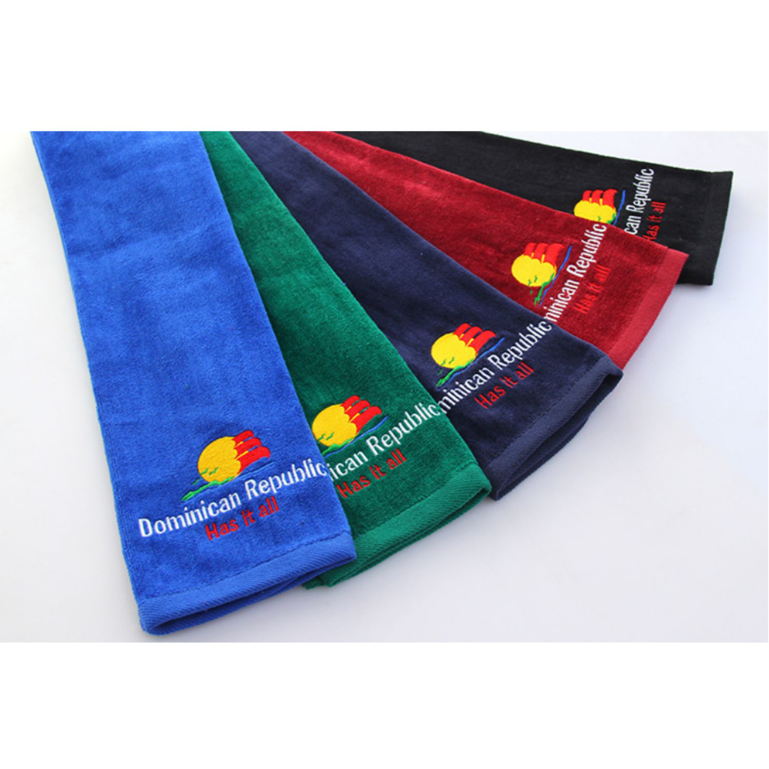 450G 100% Cotton Embroidered Golf Towel w/ Carabiner 15.5 " x 24.4" 7