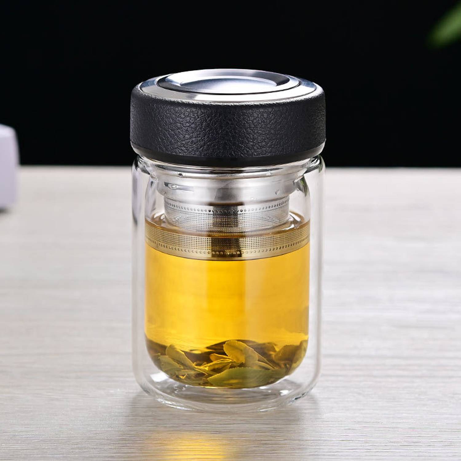 9oz Double Wall Borosilicate Glass Cup w/ Filter 9