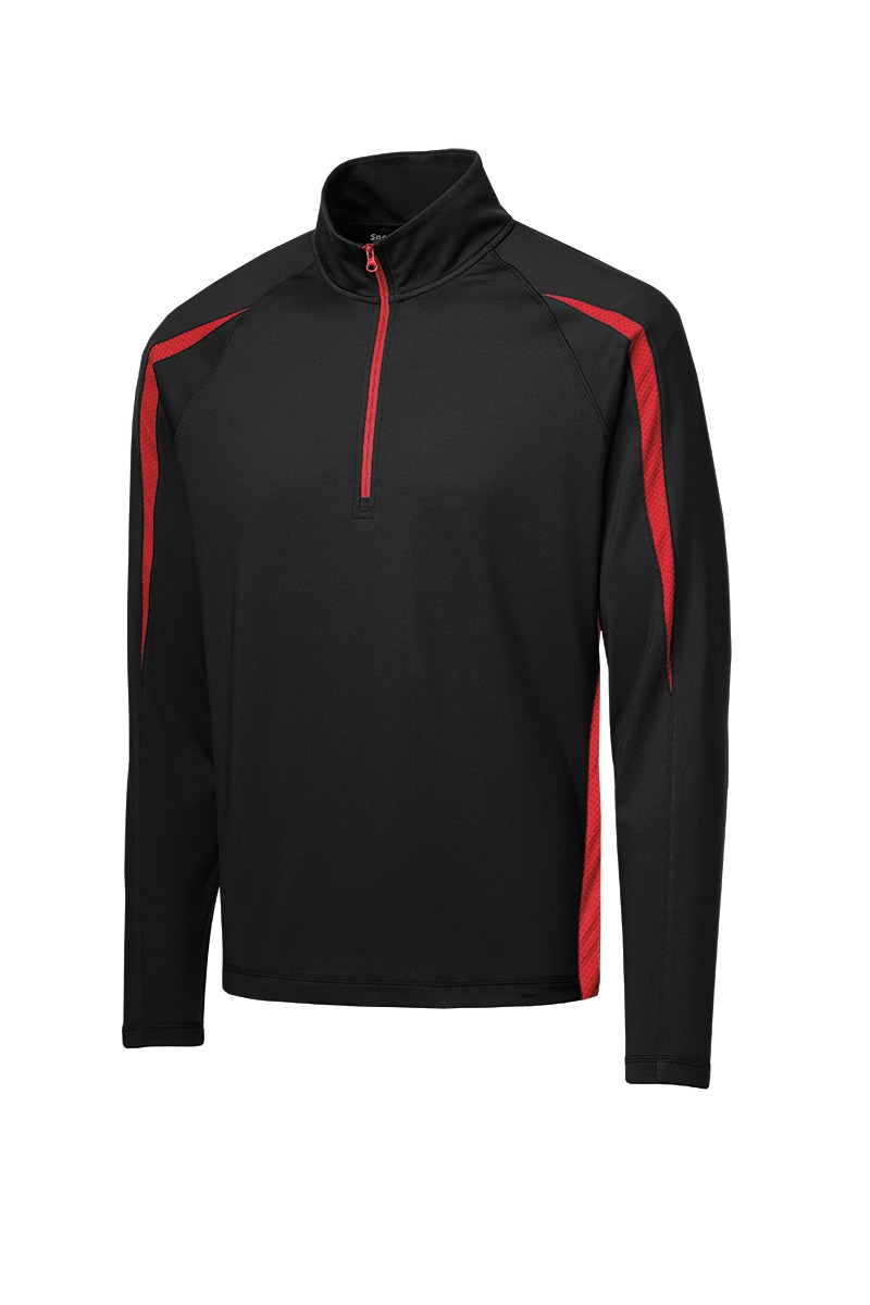Sport-Tek Sport-Wick Stretch 1/4-Zip Colorblock Pullover. ST851, custom hoodie or sweatshirt with logo imprint 16