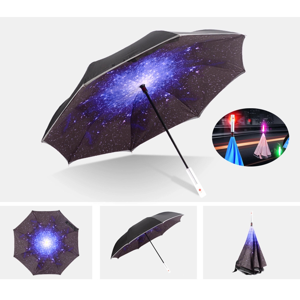 Reverse Umbrella with LED Handle 2