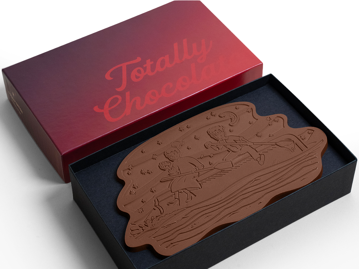 9"x 5" Custom Decorated Chocolate Shape with Luxury Custom Packaging