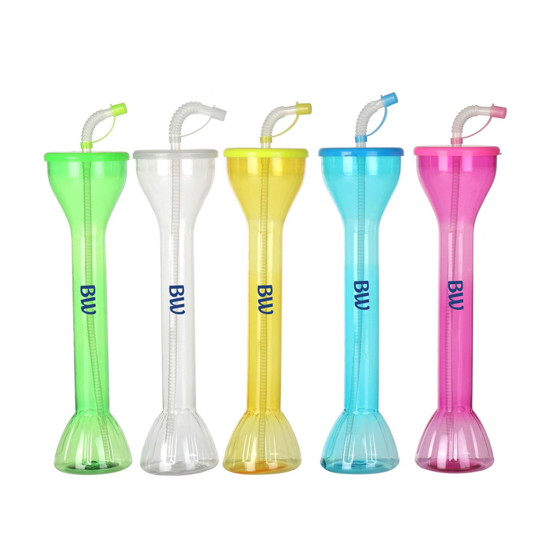 600ML Clear Yard Cup with Straw - OCEAN 2