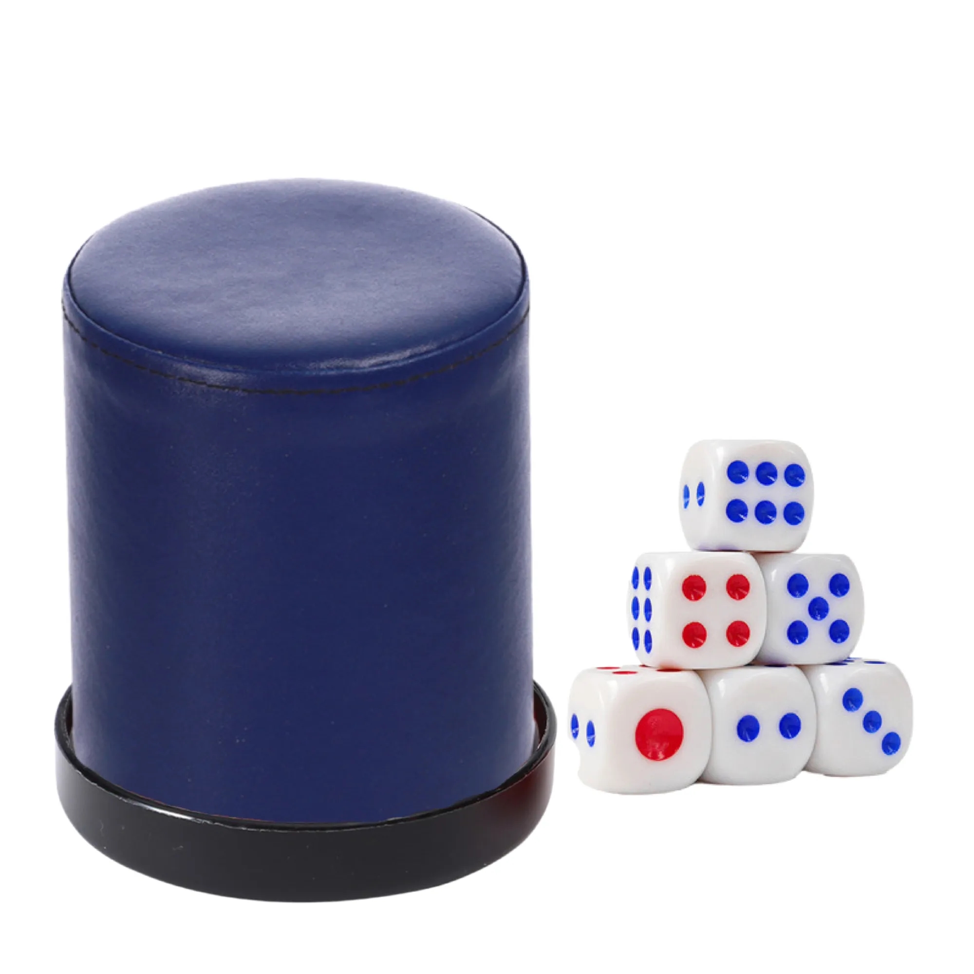 MOQ50 Custom PU Dice Cup with 6 Dices And A Base 11