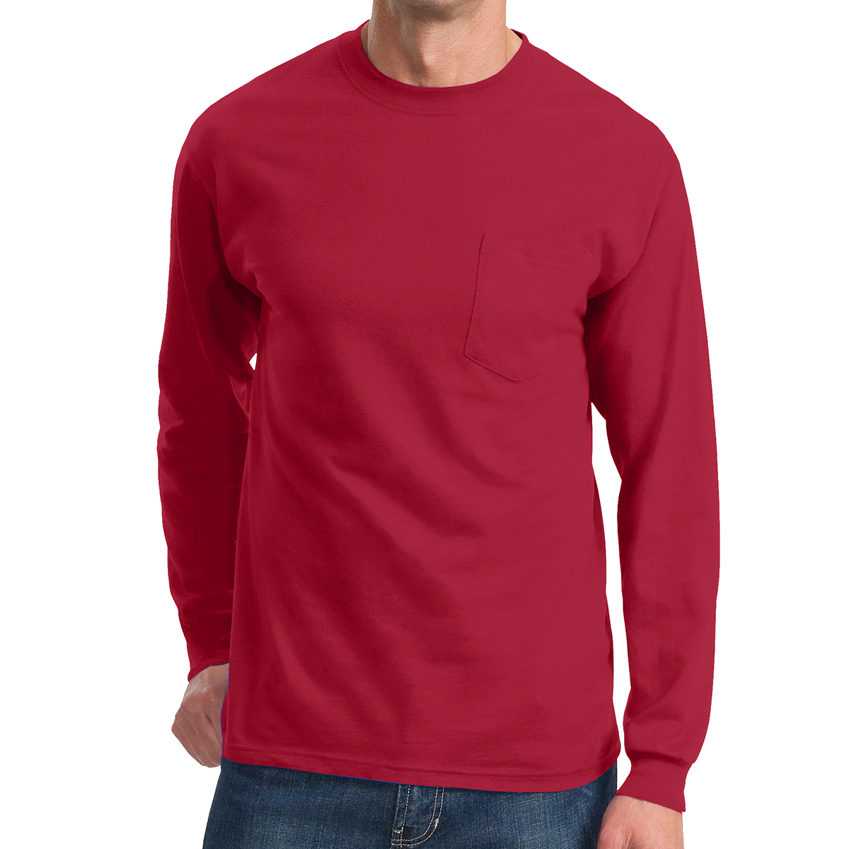 Port & Company® Tall Long Sleeve Essential Pocket Tee 23