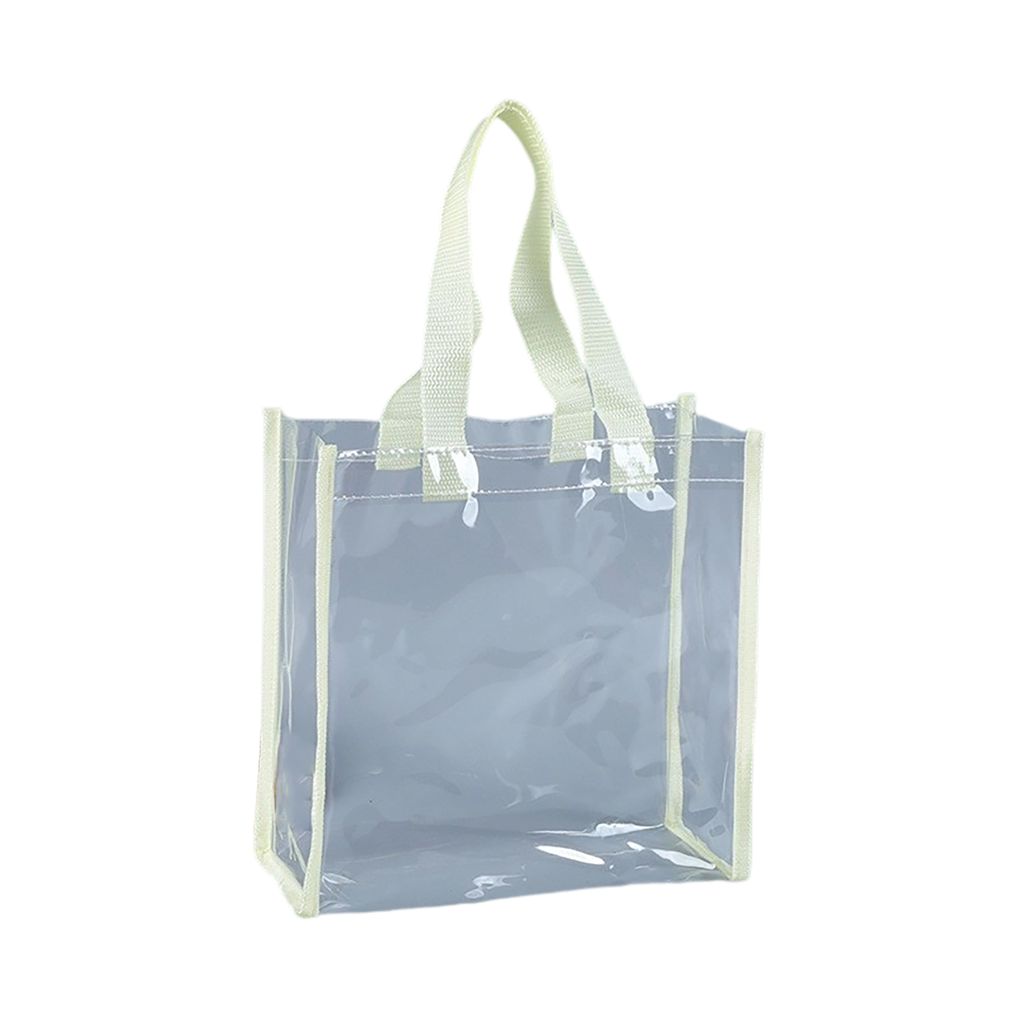 Vinyl Clear Tote Bag With Colored Shoulder Straps 13