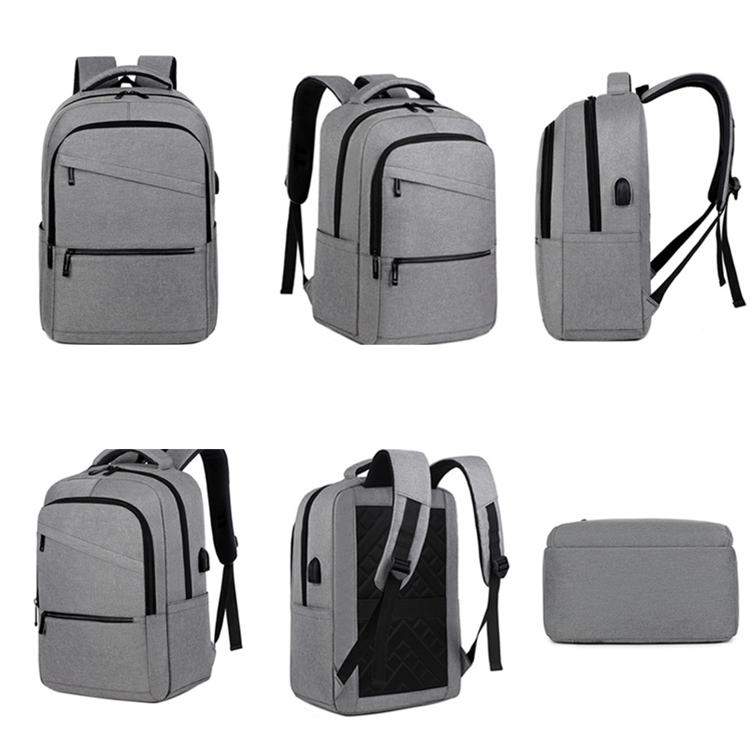Oxfors Waterproof Backpack With Usb Charging Port 2