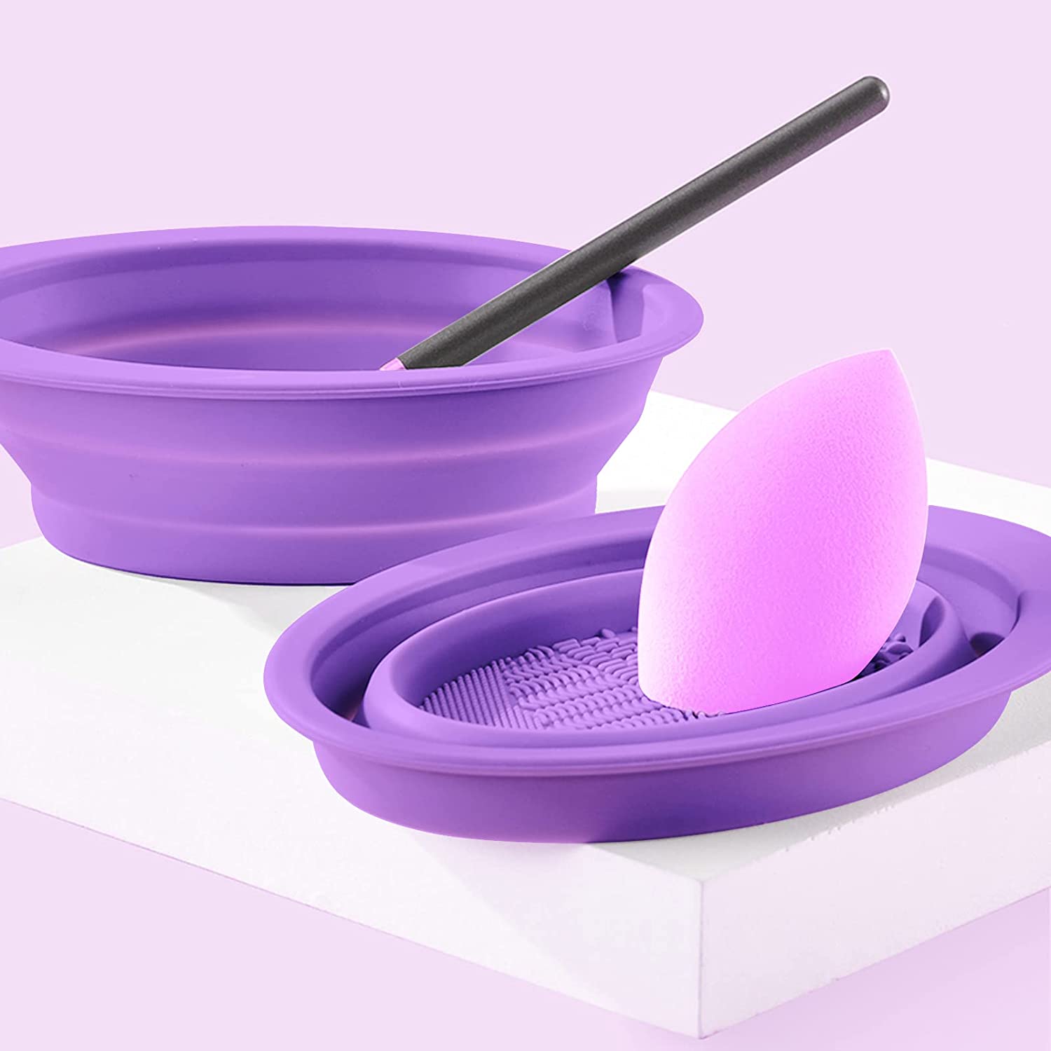 Foldable Makeup Brush Cleaner Cleaning Bowl--Round Shape 8